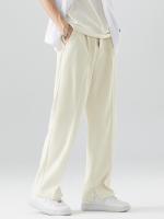Nuevos Pantalones Casuales Para Hombre Verano 2023 Poliéster Transpirable Moda Coreana Cintura Semi-Ancha Pierna Recta Suelta - details 4