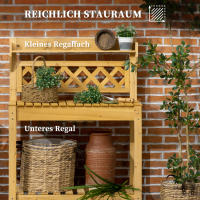 Mesa de plantación Mesa de jardinero con tablero extensible y fregadero de Maple inoxidable, 2 compartimientos de almacenamiento, Madera, marron, 92x45x120cm - details 3