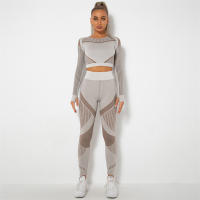 SSIT
Conjunto de Yoga sin costura Para Mujer, ropa Deportiva de 2 piezas, Short Top, sujetador, Leggings, traje de entrenamiento Para Gimnasio - details 59