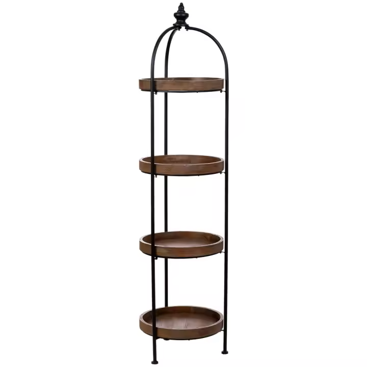 Estantería de madera y metal con 4 baldas 42x42x167h cm - 1
