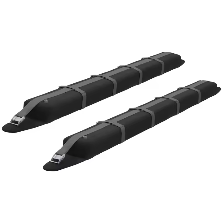 HOMCOM Barras de Transversales de Techo de Coche Bacas Portaequipajes con Función de Autoinflable con Correas de Sujeción con 2 Piezas Carga 75 kg Nylon 89x12x8 cm Negro - 1