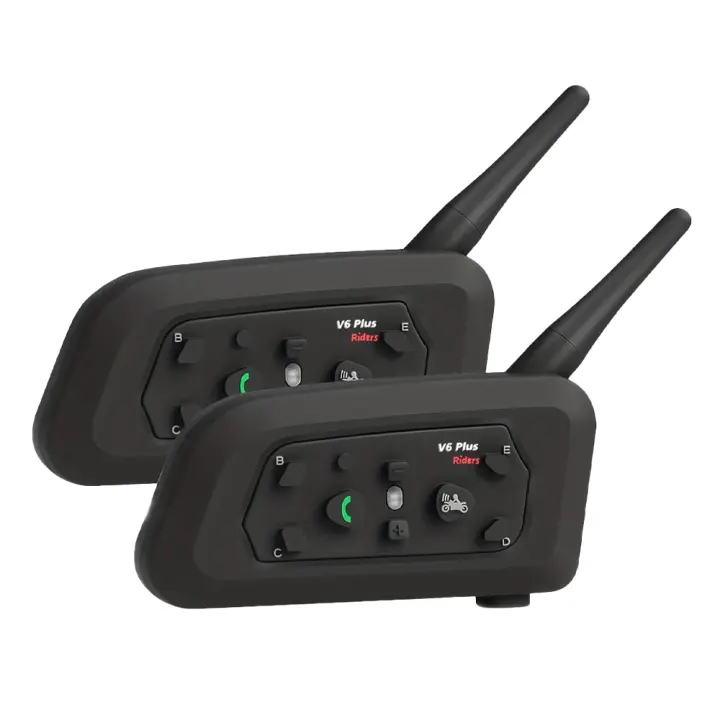 Intercomunicador Moto V6 Plus - 850mAh Batería, 2 Horas de Carga, 1500m de Alcance, Bluetooth 5.0, 97db Sensibilidad - 1