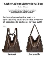 Bolso De Hombro Mujer Multifuncional Con Gran Capacidad Y Diagonal Cómodo Para Viajes Estilo Casual Color Negro Y Marrón Oscuro - details 10