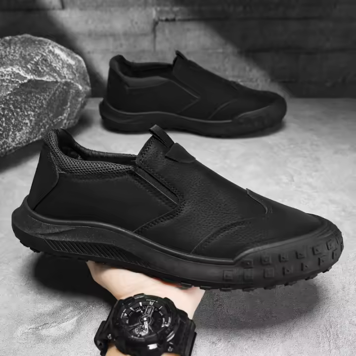 Zapatos Casuales Para Hombre De Cuero Hechos a Mano Loafers Transpirables Cómodos Y De Moda Para Conducir Diseño Elegante Slip on Para La Primavera Y Otoño - 1