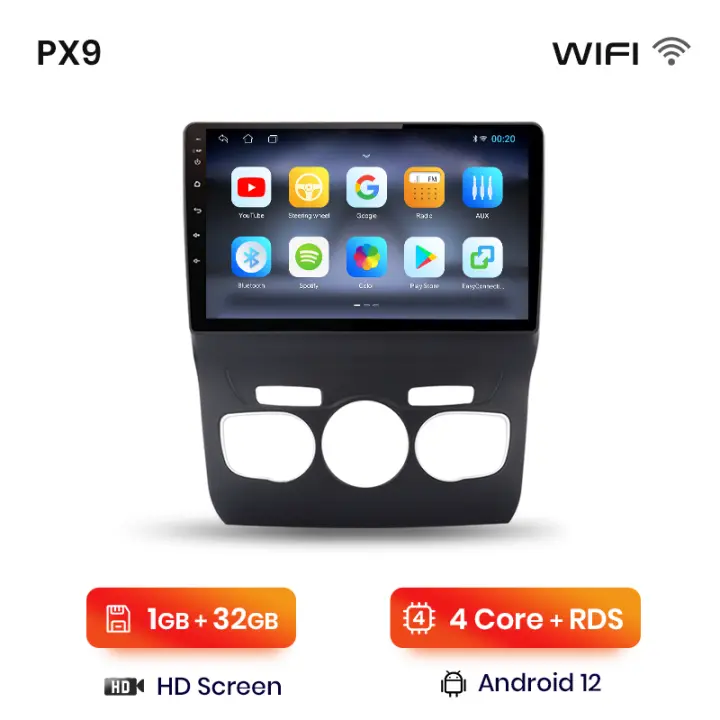AWESAFE inalámbrico CarPlay Android Auto Radio para Citroen C4 2 B7 2013 2014 2015 2016 coche reproductor multimedia GPS 2 din autoradio volante controles RDS Bluetooth - 1