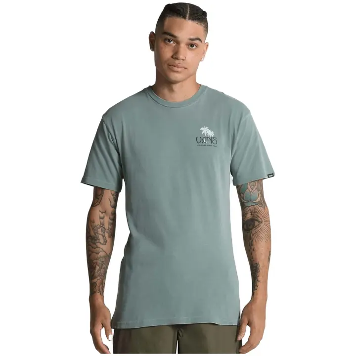 Camiseta de Manga Corta Vans Sunset Dual Palm Vintage para hombre en color verde - 1