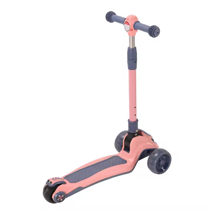 Patinete infantil LED plegable de 3 ruedas con altura ajustable para niños de 2 a 8 años con música - 1