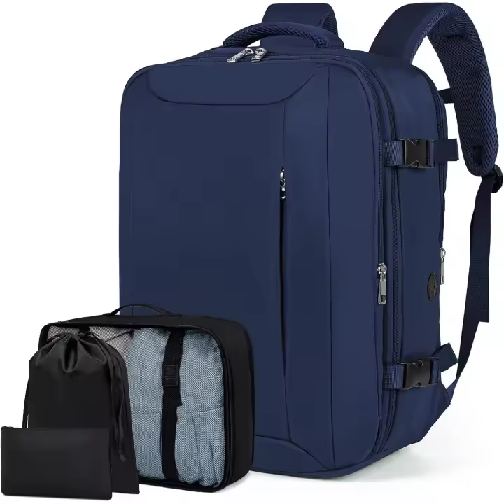 Mochila Viaje Cabina Avion 45x36x20, Mochila de Viaje para Easyjet con 3 Organizadores Equipaje de Mano con Bolsillo Antirrobo - 1