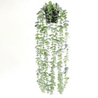 Vine De Eucalipto Artificial Colgante Para Decoración Interior Y Exterior De Hogar Bodas Fiestas DIY Planta De Polvo De Azúcar Verde - details 0
