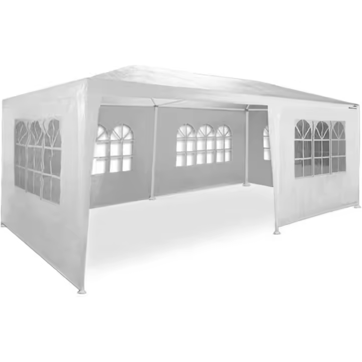 Garden Gazebo 3x6m - UV 50 + - Repelente al Agua - 18m² - Gazebo - Carpa de jardín - 6 mosquiteras enrollables - 6 Ventanas - Blanco - 1