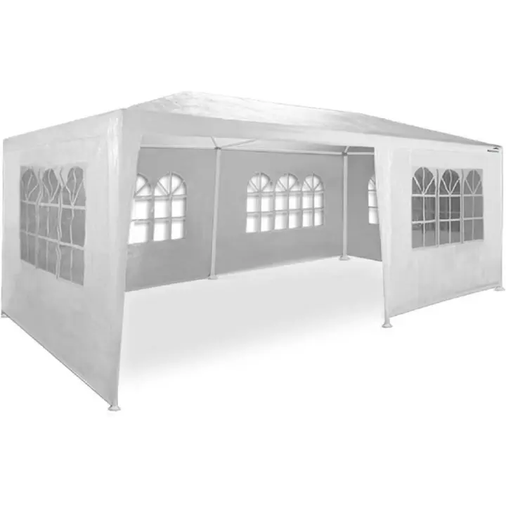 Garden Gazebo 3x6m - UV 50 + - Repelente al Agua - 18m² - Gazebo - Carpa de jardín - 6 mosquiteras enrollables - 6 Ventanas - Blanco - 1