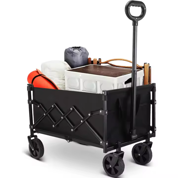Carrito de Festival Plegable con Ruedas y Mango telescópico para jardinería, Camping, Compras y Deportes al Aire Libre - 1