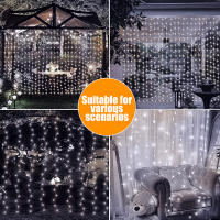 1 Pack De Luces Solares Para Cortina 300 LED 8 Modos Impermeable IP44 Decoración De Jardín Y Pared Para Navidad 9.8x9.8 Pies - details 12