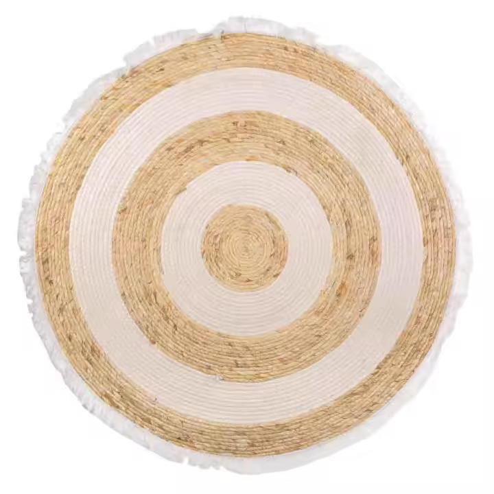 WANDERLUST DECO Alfombra fibra natural tejido artesanal marrón d100x1h cm - 1