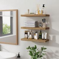 Estante Flotante De Madera Para Pared Estilo Rustico Organizador De Arte Y Almacenamiento Para Dormitorio Decoración Del Hogar Montaje En Pared - details 3