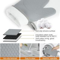 1 Par Gris Guantes para Horno, Silicona Resistente al Calor 446 °F Manoplas Horno Antideslizantes, Guantes Horno Cocina, Hornear Cocinar Barbacoa Microondas, 2 Manteles Aislados Oven Gloves - details 11