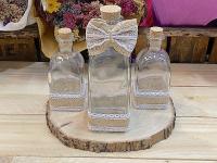 Set de cuatro piezas para la Ceremonia de las arenas Bodas tarros de cristal decorados con cinta de arpillera y lazo sobre una rodaja de madera para la ceremonia de las arenas - details 4
