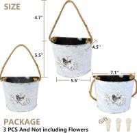 3 Pack colgante maceta macetas galvanizado decoración de la pared florero casa decoración media redonda macetas interior al aire libre jardín Decoración - details 1