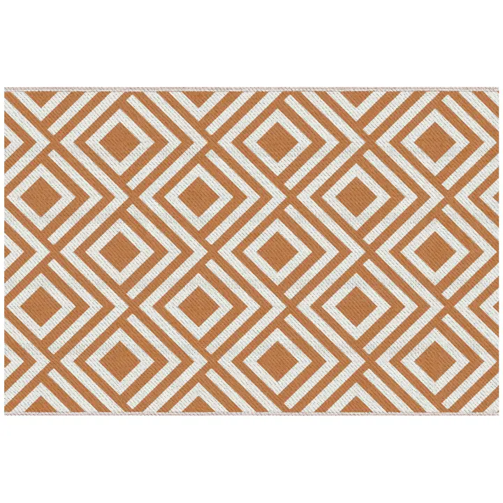 Outsunny Alfombra Exterior 182x274 cm Alfombra Reversible de Plástico Impermeable para Terraza Balcón Patio Camping Playa Marrón y Blanco - 1