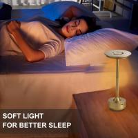 Lámpara De Escritorio Recargable LED Con Sensor De Toque Luz Nocturna USB Para Lectura Decorativa Para Habitación Hotel Restaurante Bar Moderno Metal - details 4