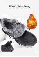Botas De Invierno Impermeables Para Hombre Con Peluche Suave Suela De Goma Botines De Piel Corta Estilo Casual Para Exterior - details 6