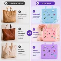 Bolso de playa EVA verano, bolsas de compras tipo tote, bolsa de viaje impermeable, bolso de hombro grande con almacenamiento. - details 5