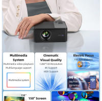 Proyector AUN A32 MINI Portátil Para Cine En Casa LED WIFI Espejo Android IOS SmartPhone 1080P 4K Movie Resolución Óptica 1280x720dpi - details 2