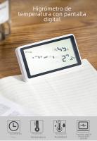 Estación Meteorológica Electrónica Deli Con Termómetro Y Higrómetro Precisión Alta Para Interior Con Reloj Y Control De Temperatura - details 0