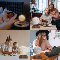 Lámpara LED Flotante De Luna Creativa Con Base De Madera Para Regalo Oficina Dormitorio Hogar 3D Impreso Luz Nocturna Magnética - details 7
