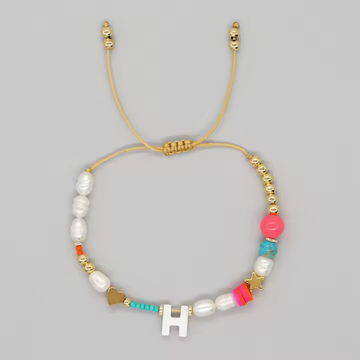 Pulsera De Perlas Simuladas Y Hierro De Gallina Bohemia Para Mujeres Joyería Regalo Con Diseño De Corazón De Manzana Estilo Gótico Clavija De Enlace - 1