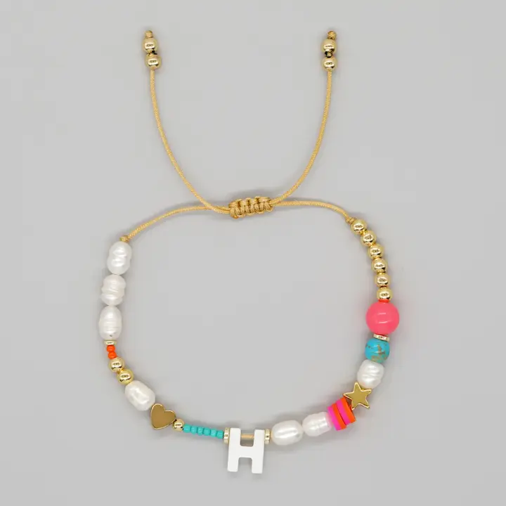 Pulsera De Perlas Simuladas Y Hierro De Gallina Bohemia Para Mujeres Joyería Regalo Con Diseño De Corazón De Manzana Estilo Gótico Clavija De Enlace - 1