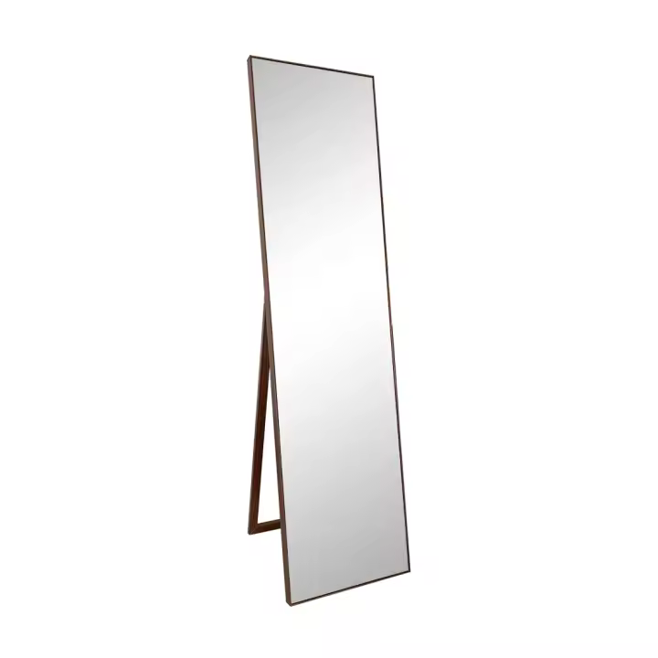 Espejo de Pie con Marco Madera Decorativo, Resistente con Soporte en Habitación, Recibidor, Vesidor y Tienda. Espejo Rectangular Cuerpo Entero. - 1