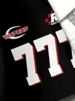 Camiseta Deportiva Casual Para Hombres Talla Grande Con Estampado De Carreras #77 Cuello Redondo Manga Corta Elástica Blending De Poliéster Transpirable Ligera Y De Secado Rápido - details 3