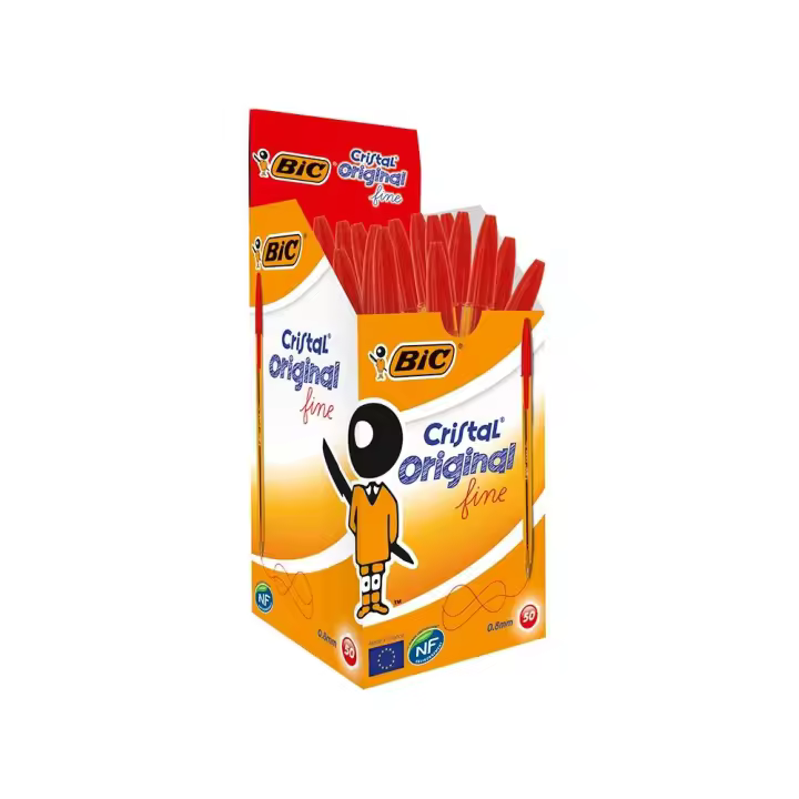 BIC CRISTAL FINE  ROJO - CAJA 50 UNIDADES - 1