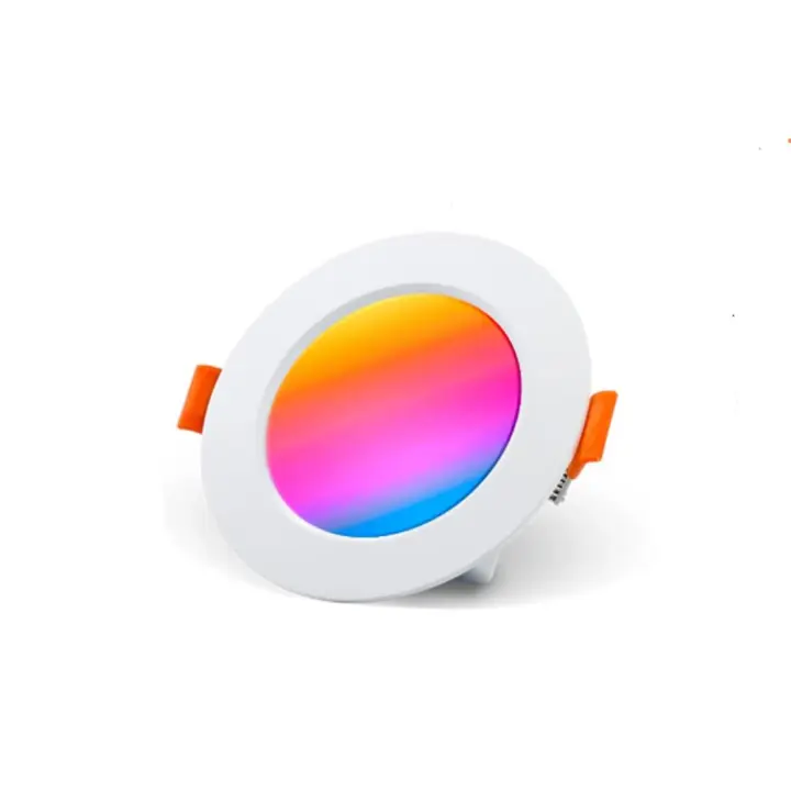 Focos LED empotrables Inteligentes de Techo, RGB & Blanco Frío a Cálido 2700K-6000K, Foco Empotrable LED Techo Multicolor Regulable Inteligente, Ojos de Buey LED 7W 660Lm, Compatible Alexa Echo, Pack de 4 - 1