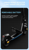 JOYOR C10 Patinete Eléctrico, Motor de 500W, Batería Extraíble de 48V 10.4Ah, Neumáticos de 10 Pulgadas, Velocidad Máxima de 40km/h, Alcance Máximo de 30-50km, Carga Máxima de 120kg, Freno de Disco Dual, Cerradura NFC - details 14
