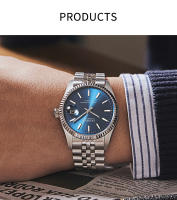 Reloj Mecánico Para Hombre CADISEN Marca De Lujo Auténtico Acero Inoxidable Resistente Al Agua Estilo De Negocios Sin Numeración Cristal De Zafiro - details 5