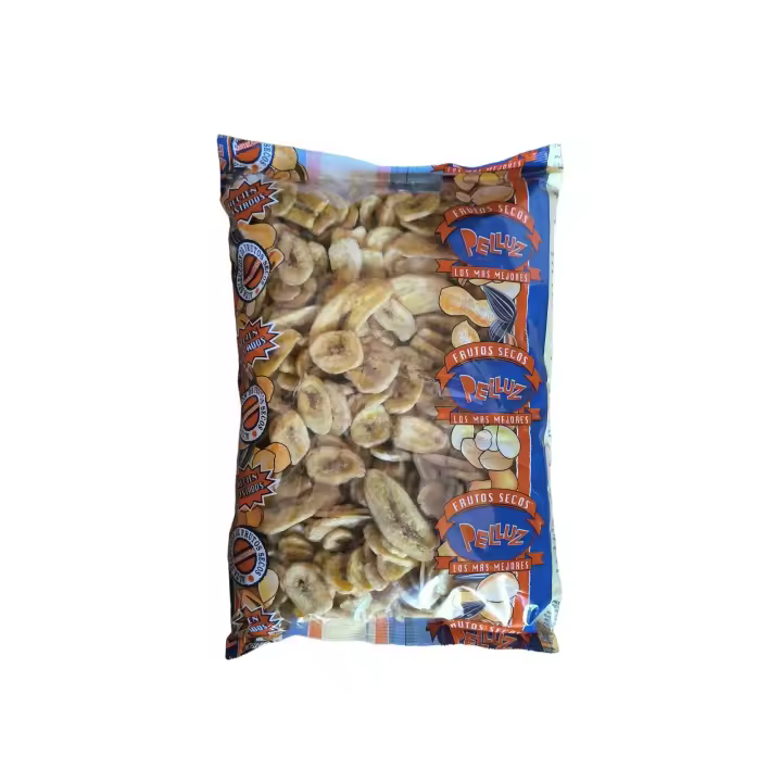 Banana Deshidratada 1 Kg - Plátano Deshidratado - Chips de Banana - Pelluz - Snack Crujiente y Delicioso de Rodajas de Banana Doradas - 100% Natural y Dulce - Fuente de Potasio, Fibra y Nutrientes Esenciales - Ideal para Antojos y Recetas - 1