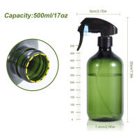 Botella De Rociador De 500ML Cuadrada Recargable Para Plantas Soluciones De Limpieza Cabello Jardinería Maquillaje Verde/marrón - details 1
