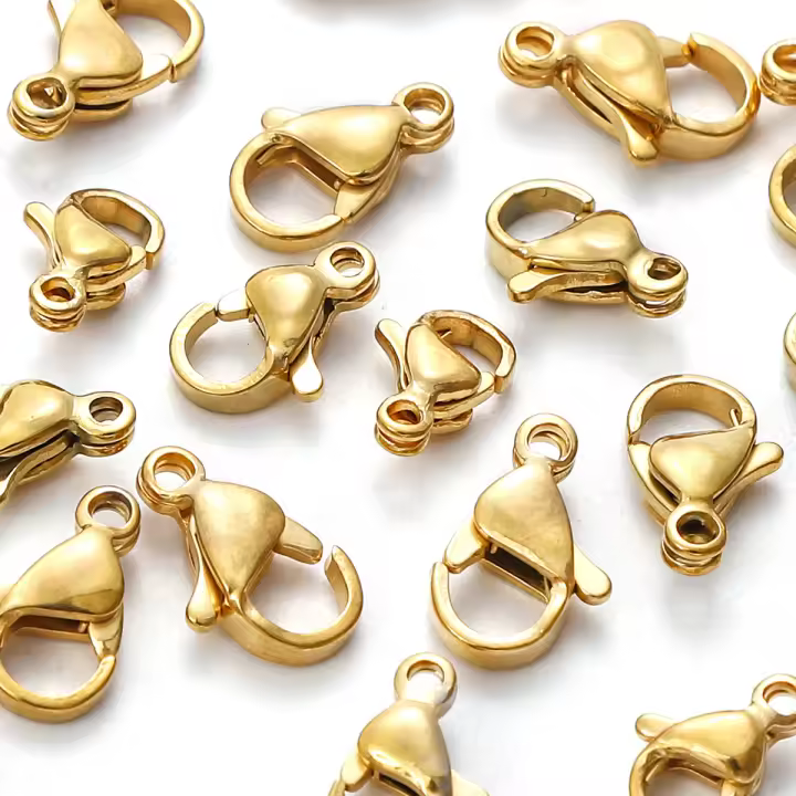 10Pcs/lot Aro De Langosta De Acero Inoxidable Galvanizado En Oro Para Pulseras Collares Cadenas Hecho a Mano Joyería Suministros - 1