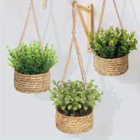 SIA FLOWER Plantas Artificiales Verdes Eucalipto Hierba Rosmarino Tejida En Maceta Montón De Grama 40cm Material PE Decoración Para El Hogar - details 0
