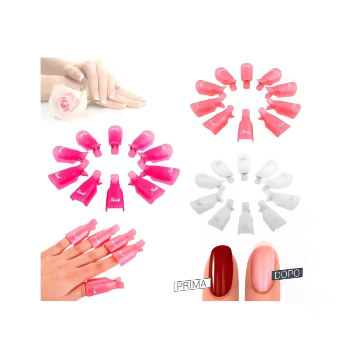Mediawave Store 3422 Kit 10 clip removedor de gel y uñas de arte semipermanente - 1
