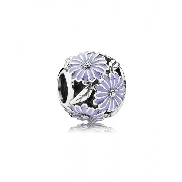 PANDORA Charm Flores Esmaltadas Malva Plata de Ley Joyería Mujer - 1