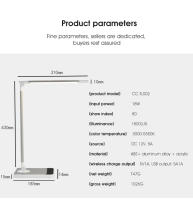 Lámpara De Escritorio LED LAOPAO Con 72 Lámparas Bajo La Cubierta 3 Colores Carga Inalámbrica Toque Protección Ocular Con Timer - details 19