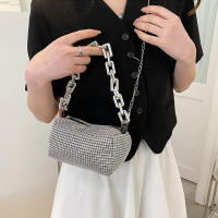 Bolso De Hombro Para Mujer 2024 Nueva Con Diamantes Y Rhinestones Bolso De Mano Brillante Bolso Cruzado De Moda Con Cierre De Cremallera - details 1