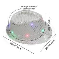 Sombrero De Jazz LED Colorido Para Fiesta Carnaval Luz Encendida Sombrero De Linterna Para Adultos Hombre Mujer Sombrero De Fiesta De Glitter - details 5