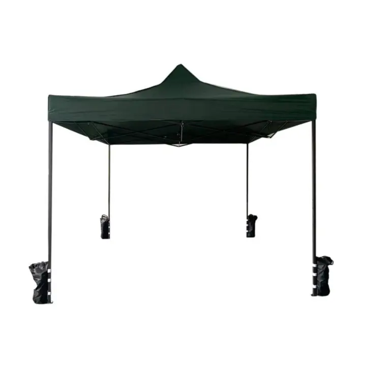 Rebecca muebles Gazebo verde plegable carpa con pesos Metal poliéster 3x3 - 1