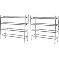 MAXELLPOWER Juego de 2 zapateros de 4 baldas, Organizador Zapatos, Zapatero metalico 4 baldas, estanteria Zapatos, Zapatero Entrada recibidor 62x23x67cm cada zapatero ( - details 0