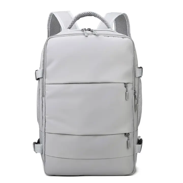 Mochila de viaje de gran capacidad para mujer, bolso de día informal, impermeable, antirrobo, con correa de equipaje y puerto de carga USB - 1