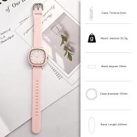 Reloj De Pulsera De Cuarzo Para Mujer Con Material De Silicona Y Acero Inoxidable Luminoso Color Gel Exquisito Accesorios Moda Casual - details 0